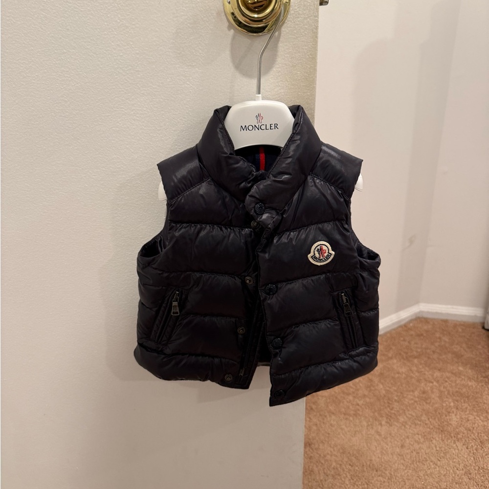 Moncler Navy Puffer Vest 6-9M Baby